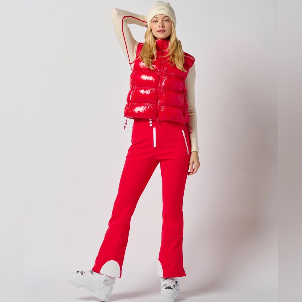 Daisy Shiny Red Puffer Vest